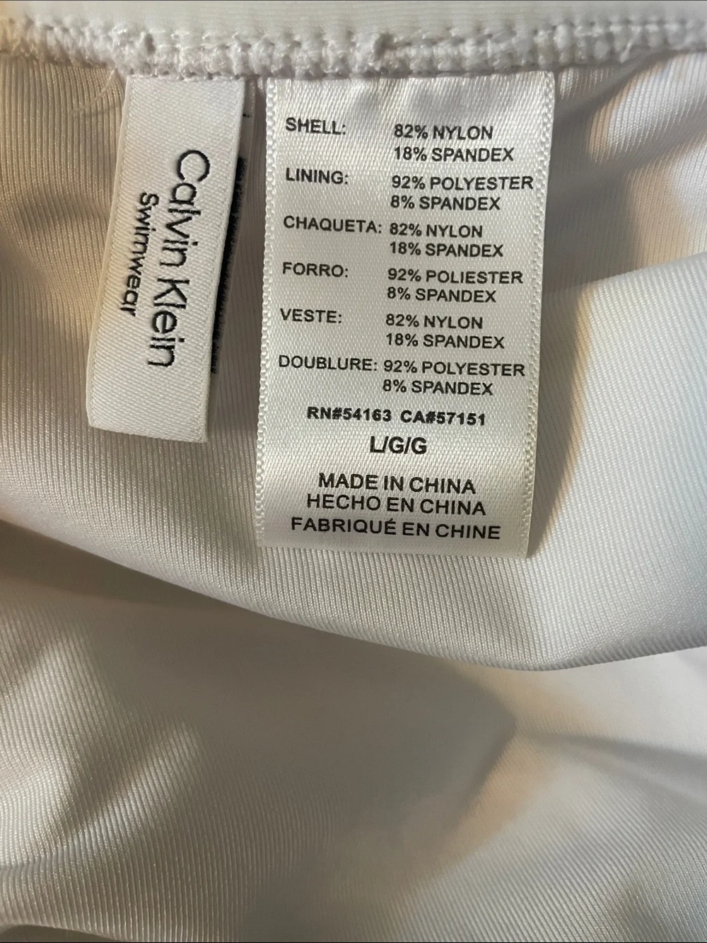 C50- Calvin Klein White Swimwear Bikini Bottoms - Minimal Logo Large